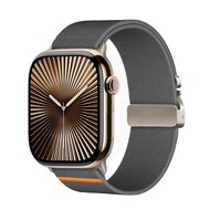 Nylon bandje met Parachute sluiting - Donkergrijs - Geschikt voor Apple Watch 44mm / 45mm / 46mm / 49mm afbeelding