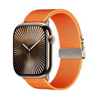 Nylon bandje met Parachute sluiting - Oranje - Geschikt voor Apple Watch 44mm / 45mm / 46mm / 49mm afbeelding