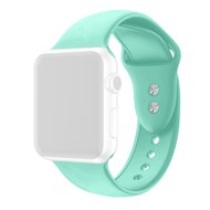 Siliconen sportbandje - Mint Groen - Dubbele druksluiting - Geschikt voor Apple Watch 38mm / 40mm / 41mm / 42mm afbeelding
