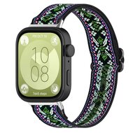 Elastische nylon band - Bohemian groen - Huawei Watch Fit 3 / Fit 4 afbeelding
