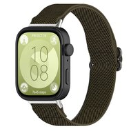 Elastische nylon band - Donkergroen - Huawei Watch Fit 3 / Fit 4 afbeelding