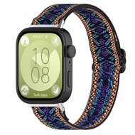 Elastische nylon band - Bohemian blauw - Huawei Watch Fit 3 / Fit 4 afbeelding