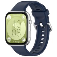 Siliconen bandje met gesp - Donkerblauw - Huawei Watch Fit 3 / Fit 4 afbeelding
