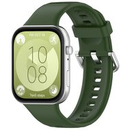 Siliconen bandje met gesp - Donkergroen - Huawei Watch Fit 3 / Fit 4 afbeelding