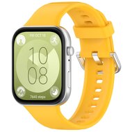 Siliconen bandje met gesp - Geel - Huawei Watch Fit 3 / Fit 4 afbeelding