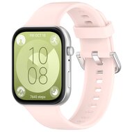 Siliconen bandje met gesp - Lichtroze - Huawei Watch Fit 3 / Fit 4 afbeelding