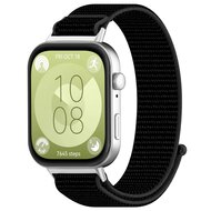 Sport loop nylon bandje - Zwart - Huawei Watch Fit 3 / Fit 4 afbeelding