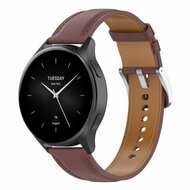 Luxe leren bandje - Donkerbruin - Xiaomi Redmi Watch 5 Active / Redmi Watch 5 Lite afbeelding