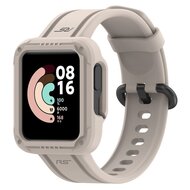 Siliconen sportband met case - Beige - Xiaomi Redmi Watch 2 (Lite) afbeelding
