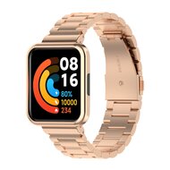Stalen schakelband met case - Rosé goud - Xiaomi Redmi Watch 2 (Lite) afbeelding