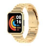 Stalen schakelband met case - Goud - Xiaomi Redmi Watch 2 (Lite) afbeelding