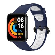 Tweekleurige sportband - Blauw met wit - Xiaomi Redmi Watch 2 (Lite) afbeelding