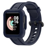Siliconen sportband met case - Donkerblauw - Xiaomi Redmi Watch 2 (Lite) afbeelding