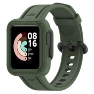Siliconen sportband met case - Donkergroen - Xiaomi Redmi Watch 2 (Lite) afbeelding
