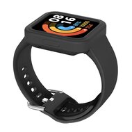 Siliconen band met case - Zwart - Xiaomi Redmi Watch 2 (Lite) afbeelding