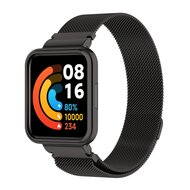 Milanese bandje met case - Zwart - Xiaomi Redmi Watch 2 (Lite) afbeelding