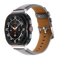Premium leren bandje - Grijs - Samsung Galaxy Watch Ultra bandjes - 47mm afbeelding