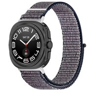Nylon Sport loop bandje - Donkerblauw gemêleerd - Samsung Galaxy Watch Ultra 47mm afbeelding