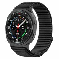 Nylon ribbelbandje - Zwart - Samsung Galaxy Watch 8 Classic - 46mm afbeelding