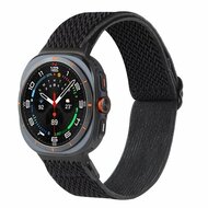 Elastische solo loop nylon bandje - Zwart - Samsung Galaxy Watch 8 Classic - 46mm afbeelding