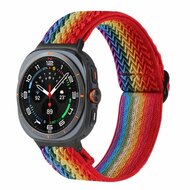 Elastische solo loop nylon bandje - Regenboog - Samsung Galaxy Watch 8 Classic - 46mm afbeelding
