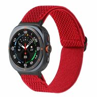 Elastische solo loop nylon bandje - Rood - Samsung Galaxy Watch 8 Classic - 46mm afbeelding