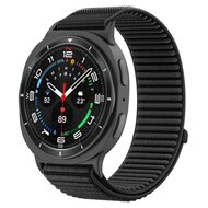 Nylon ribbelbandje - Zwart - Samsung Galaxy Watch 8 - 40mm / 44mm afbeelding